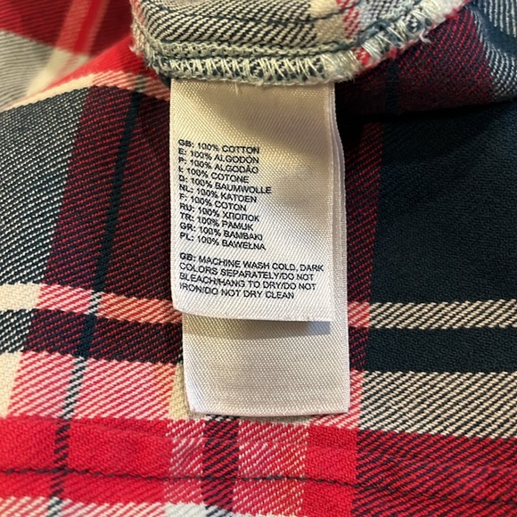 The North Face Plaid Flannel Long Sleeve Button Down Shirt Size Large - Picture 8 of 8